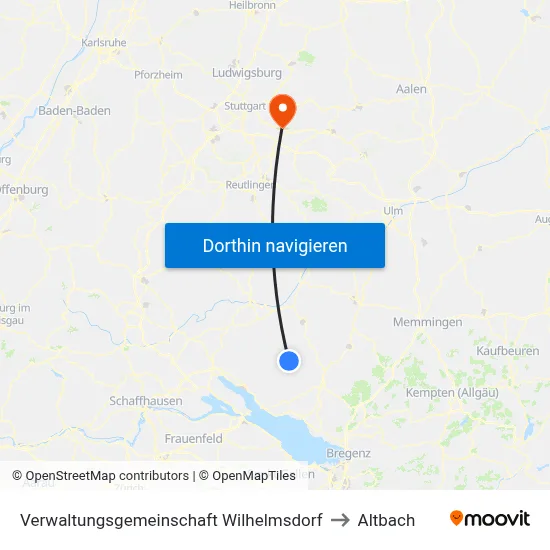Verwaltungsgemeinschaft Wilhelmsdorf to Altbach map
