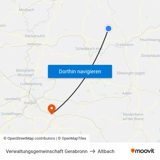 Verwaltungsgemeinschaft Gerabronn to Altbach map