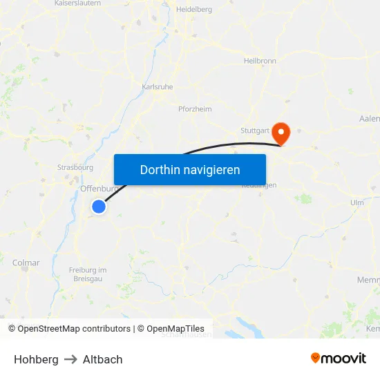 Hohberg to Altbach map