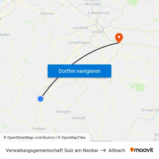 Verwaltungsgemeinschaft Sulz am Neckar to Altbach map