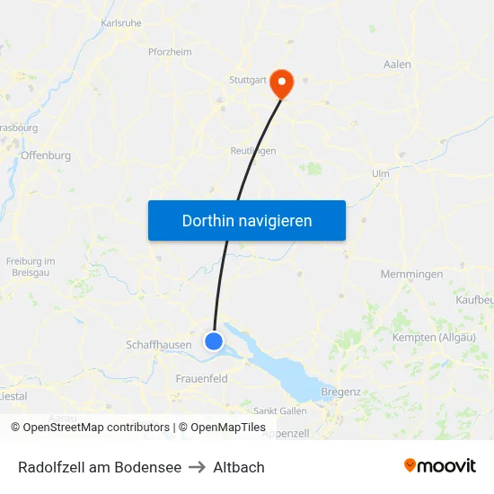 Radolfzell am Bodensee to Altbach map