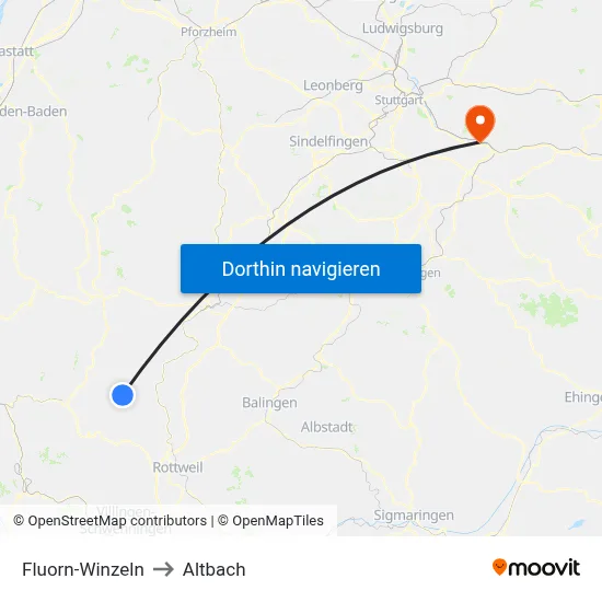 Fluorn-Winzeln to Altbach map