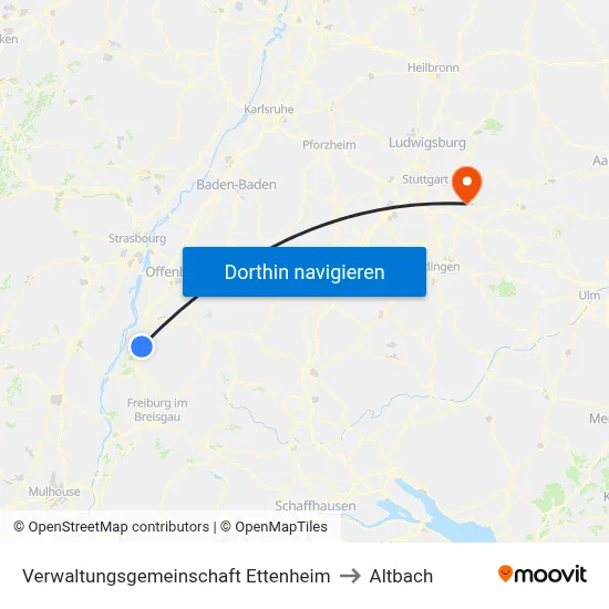 Verwaltungsgemeinschaft Ettenheim to Altbach map
