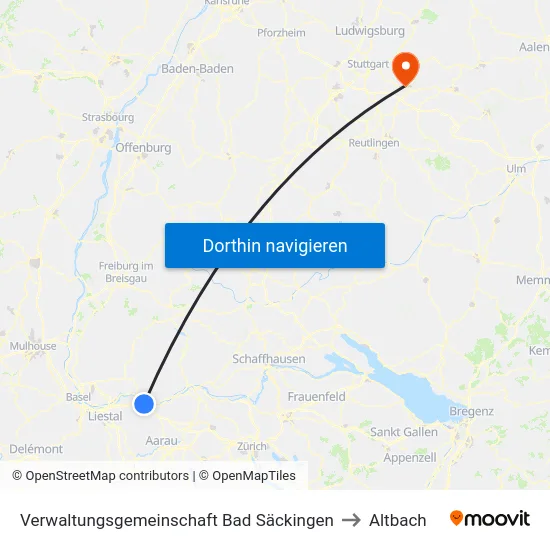 Verwaltungsgemeinschaft Bad Säckingen to Altbach map