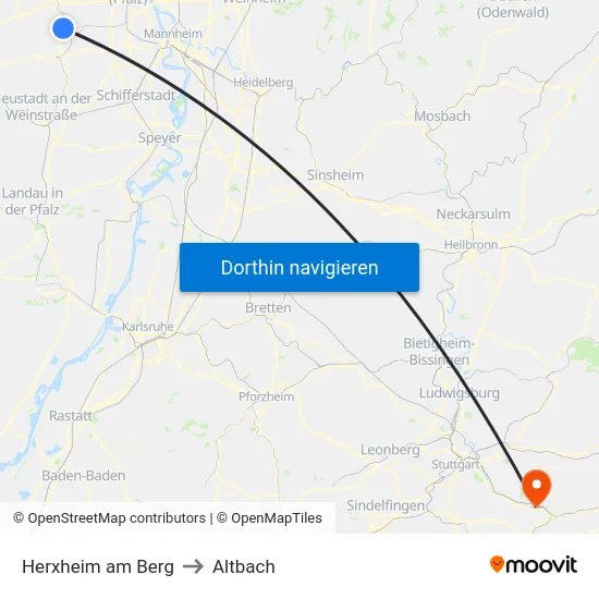 Herxheim am Berg to Altbach map
