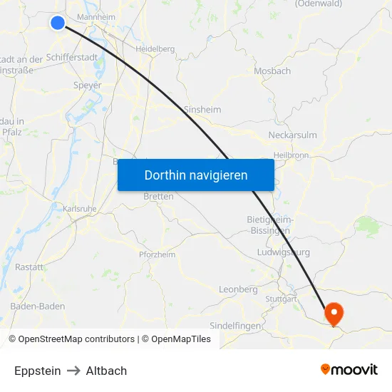 Eppstein to Altbach map