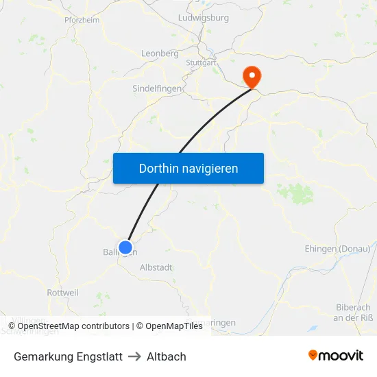 Gemarkung Engstlatt to Altbach map