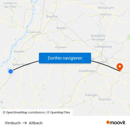 Vimbuch to Altbach map