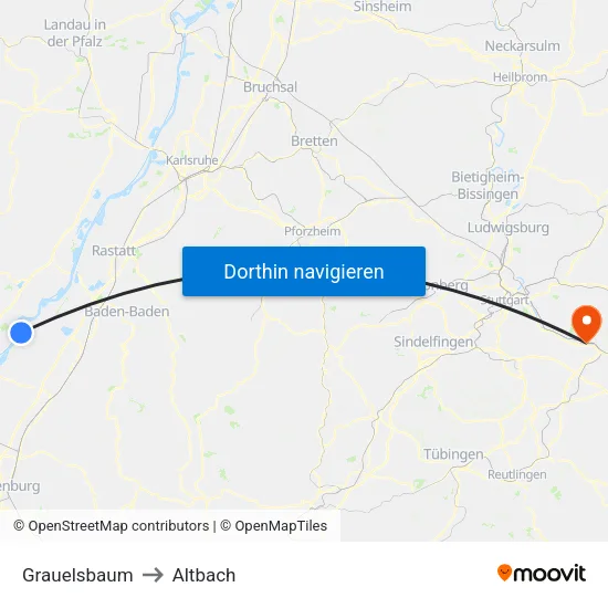 Grauelsbaum to Altbach map