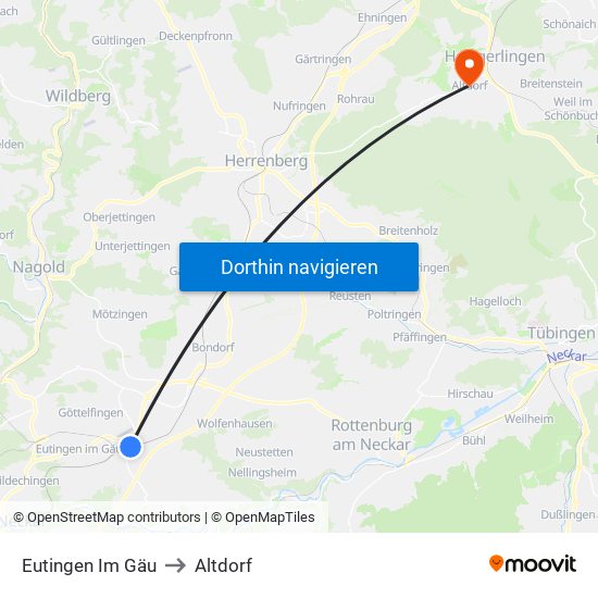 Eutingen Im Gäu to Altdorf map