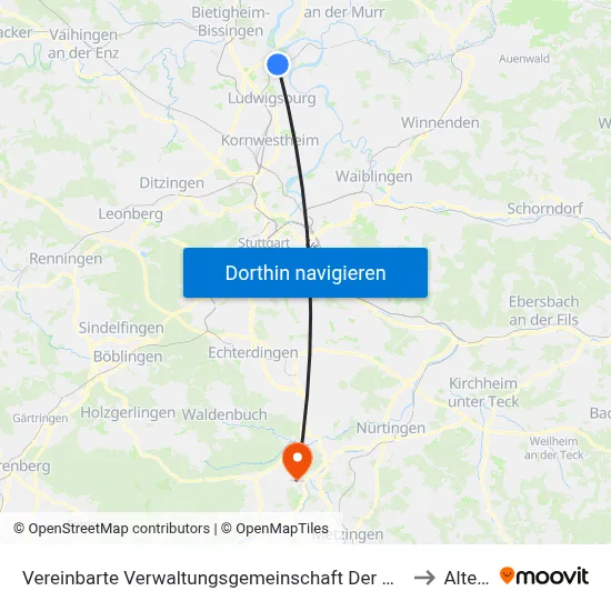 Vereinbarte Verwaltungsgemeinschaft Der Stadt Freiberg am Neckar to Altenriet map