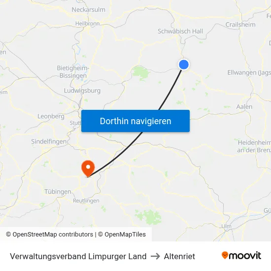 Verwaltungsverband Limpurger Land to Altenriet map