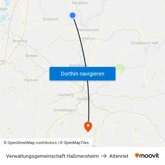 Verwaltungsgemeinschaft Haßmersheim to Altenriet map