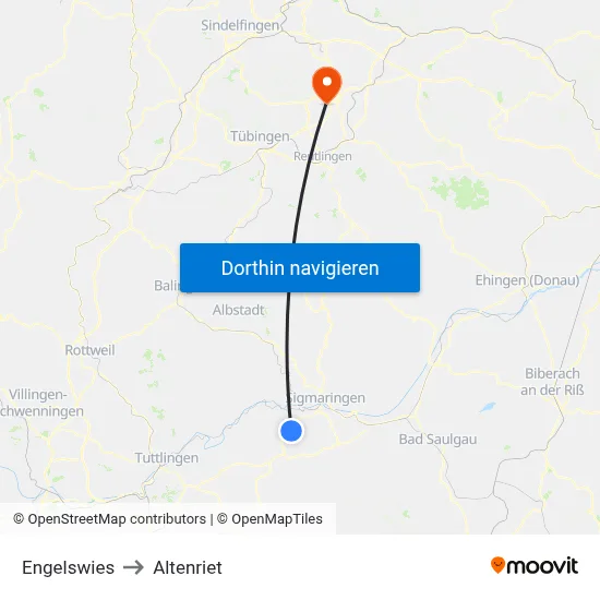 Engelswies to Altenriet map