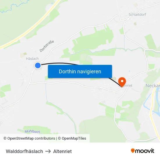 Walddorfhäslach to Altenriet map