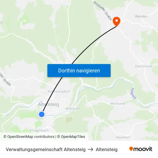 Verwaltungsgemeinschaft Altensteig to Altensteig map
