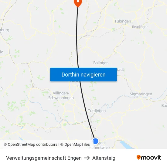 Verwaltungsgemeinschaft Engen to Altensteig map