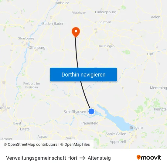 Verwaltungsgemeinschaft Höri to Altensteig map