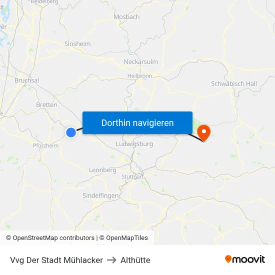 Vvg Der Stadt Mühlacker to Althütte map
