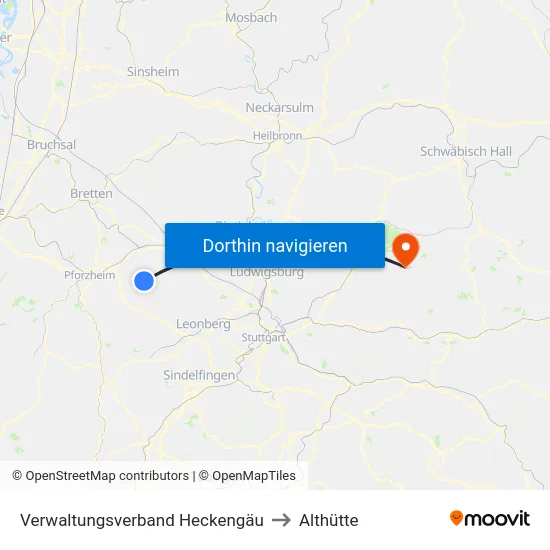 Verwaltungsverband Heckengäu to Althütte map