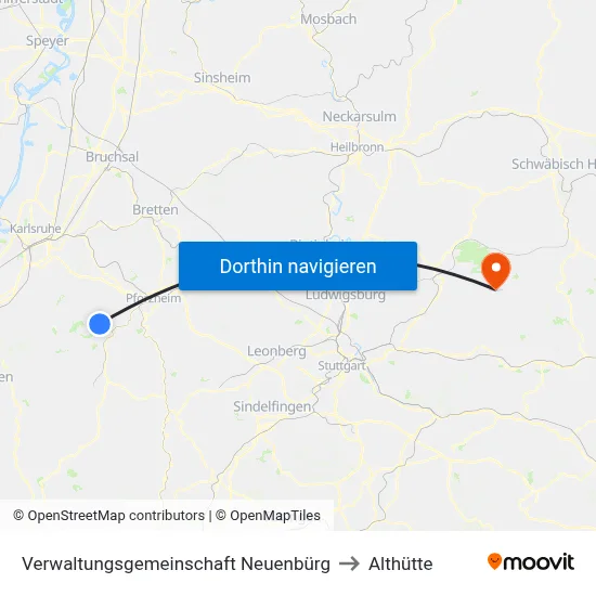 Verwaltungsgemeinschaft Neuenbürg to Althütte map