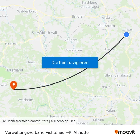 Verwaltungsverband Fichtenau to Althütte map
