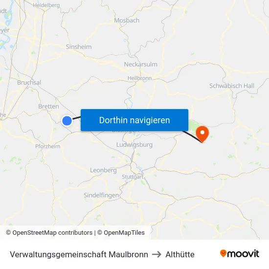 Verwaltungsgemeinschaft Maulbronn to Althütte map