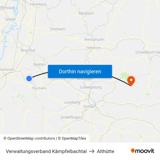 Verwaltungsverband Kämpfelbachtal to Althütte map