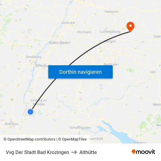 Vvg Der Stadt Bad Krozingen to Althütte map