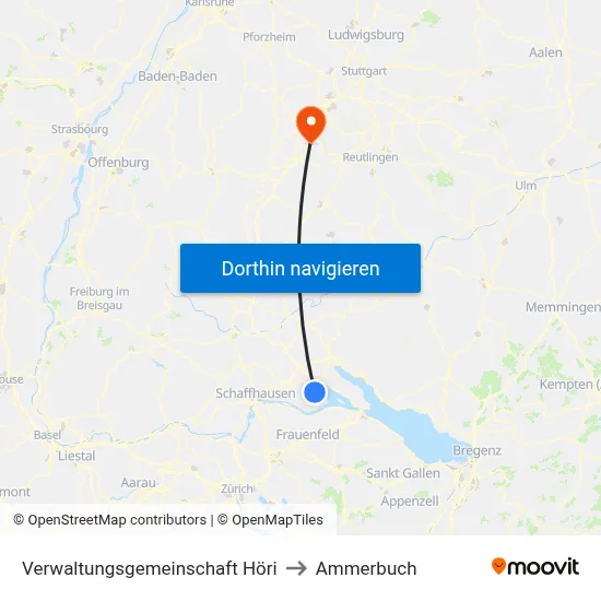 Verwaltungsgemeinschaft Höri to Ammerbuch map