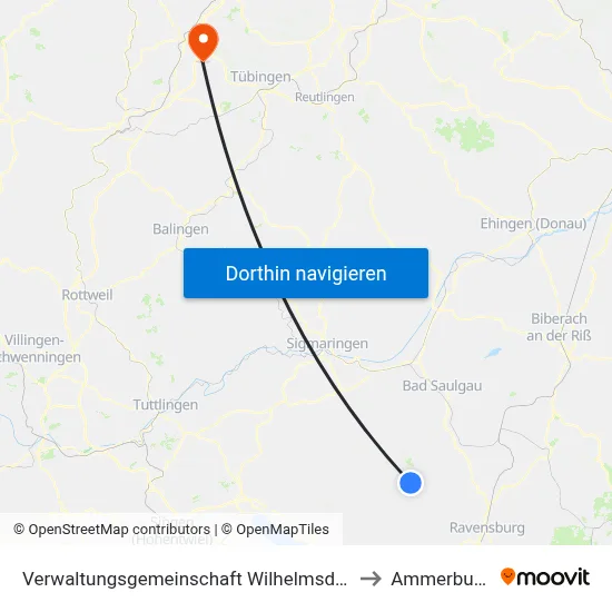 Verwaltungsgemeinschaft Wilhelmsdorf to Ammerbuch map