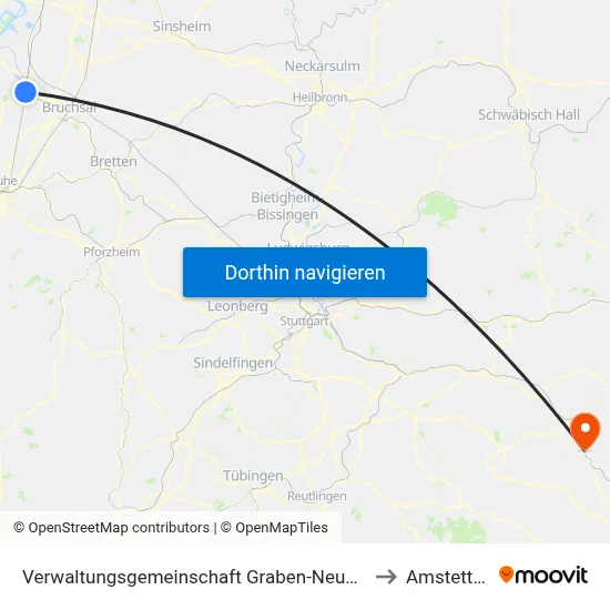 Verwaltungsgemeinschaft Graben-Neudorf to Amstetten map