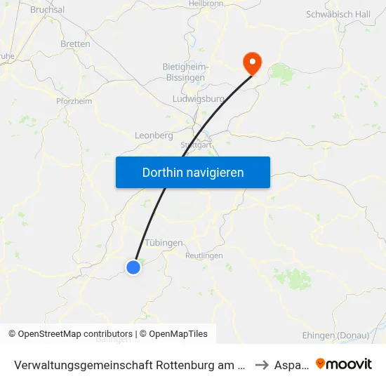 Verwaltungsgemeinschaft Rottenburg am Neckar to Aspach map