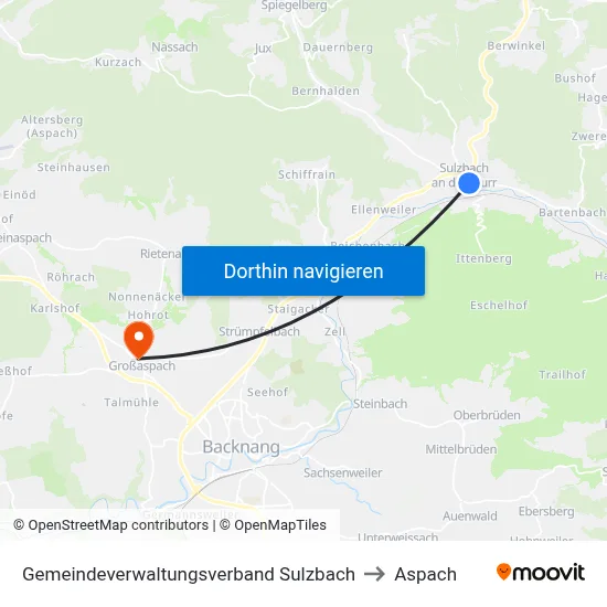 Gemeindeverwaltungsverband Sulzbach to Aspach map