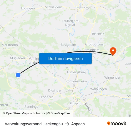 Verwaltungsverband Heckengäu to Aspach map