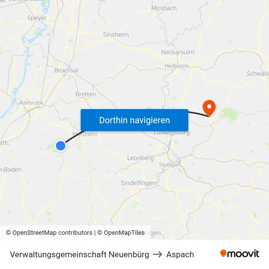 Verwaltungsgemeinschaft Neuenbürg to Aspach map
