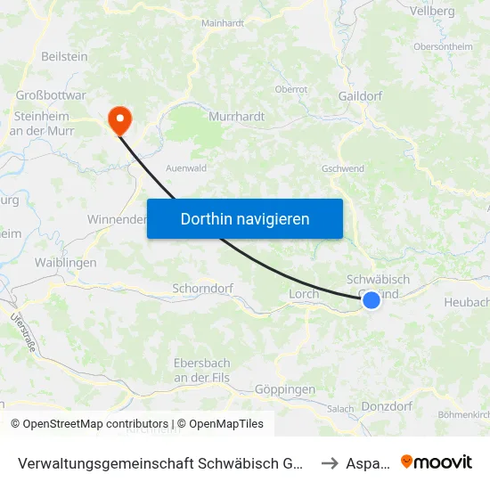 Verwaltungsgemeinschaft Schwäbisch Gmünd to Aspach map