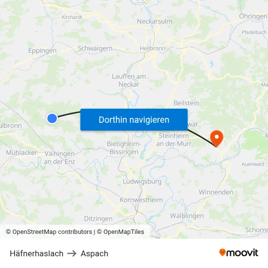 Häfnerhaslach to Aspach map