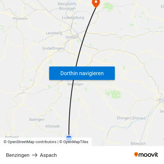 Benzingen to Aspach map
