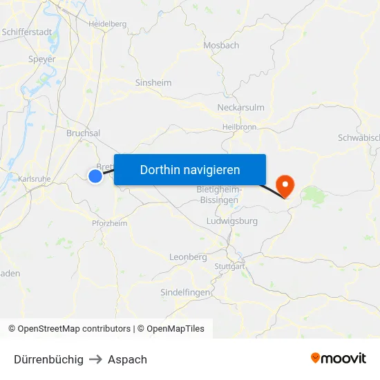 Dürrenbüchig to Aspach map