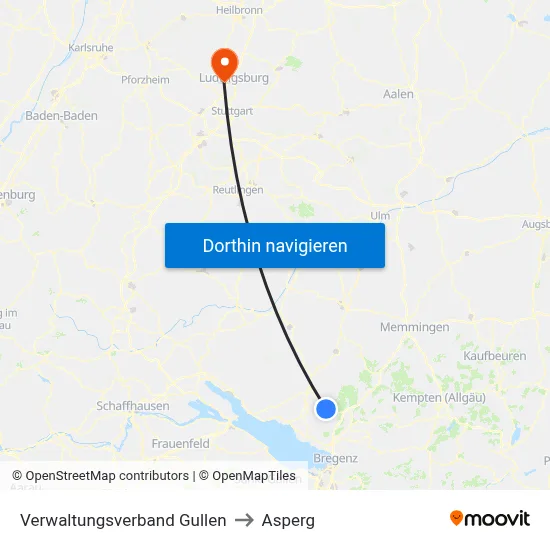 Verwaltungsverband Gullen to Asperg map