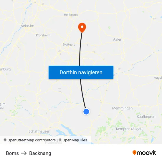 Boms to Backnang map
