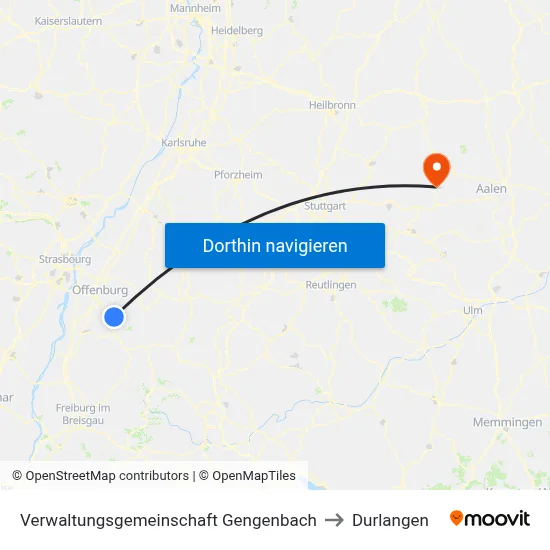 Verwaltungsgemeinschaft Gengenbach to Durlangen map