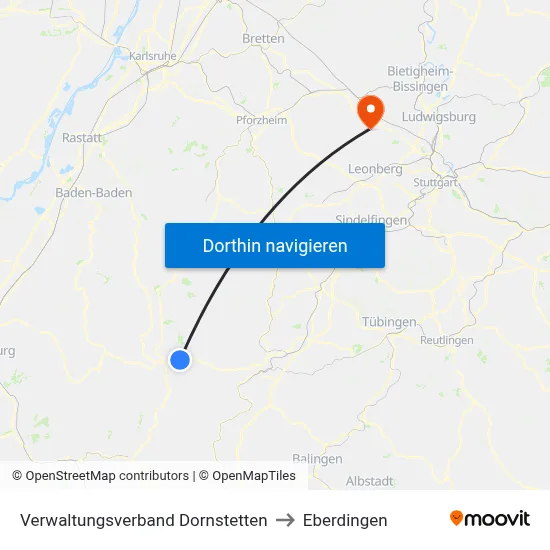 Verwaltungsverband Dornstetten to Eberdingen map