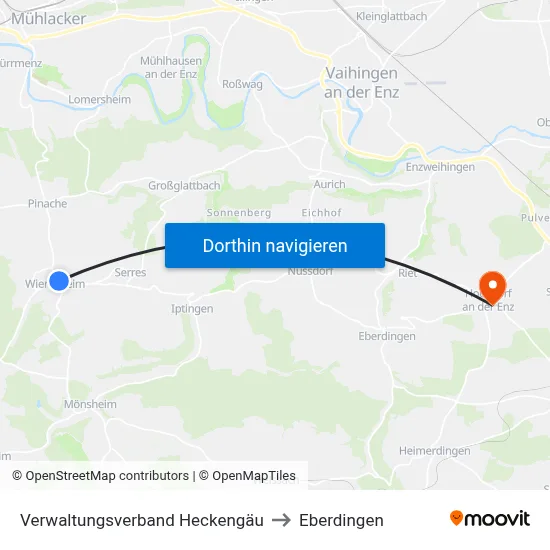 Verwaltungsverband Heckengäu to Eberdingen map