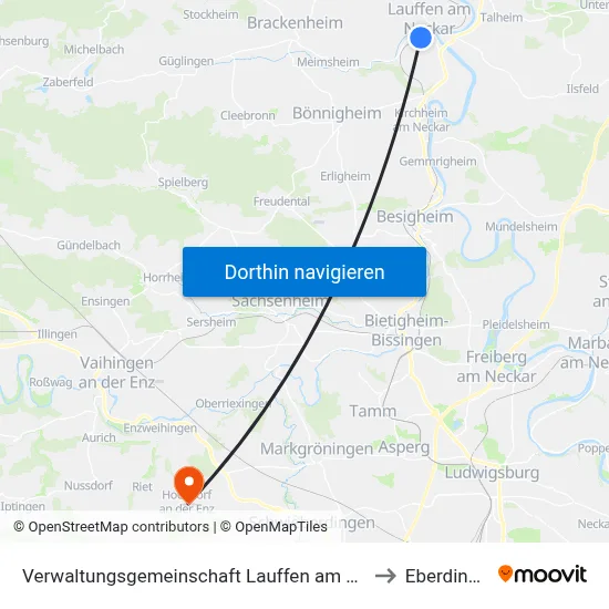 Verwaltungsgemeinschaft Lauffen am Neckar to Eberdingen map