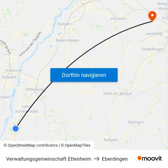 Verwaltungsgemeinschaft Ettenheim to Eberdingen map