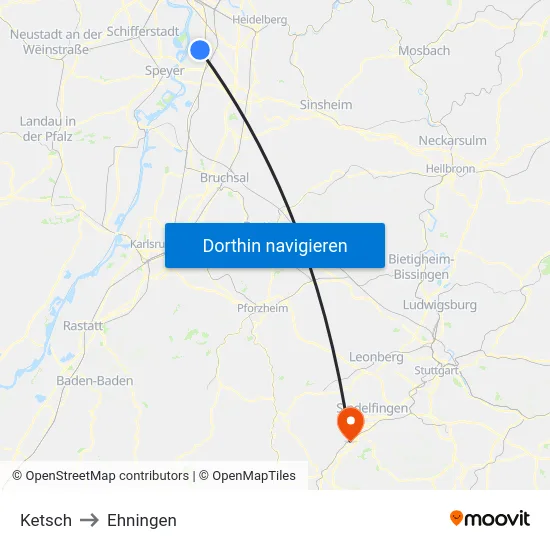 Ketsch to Ehningen map