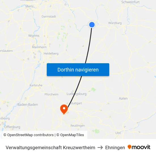 Verwaltungsgemeinschaft Kreuzwertheim to Ehningen map
