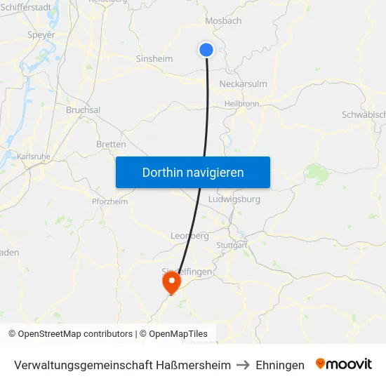 Verwaltungsgemeinschaft Haßmersheim to Ehningen map
